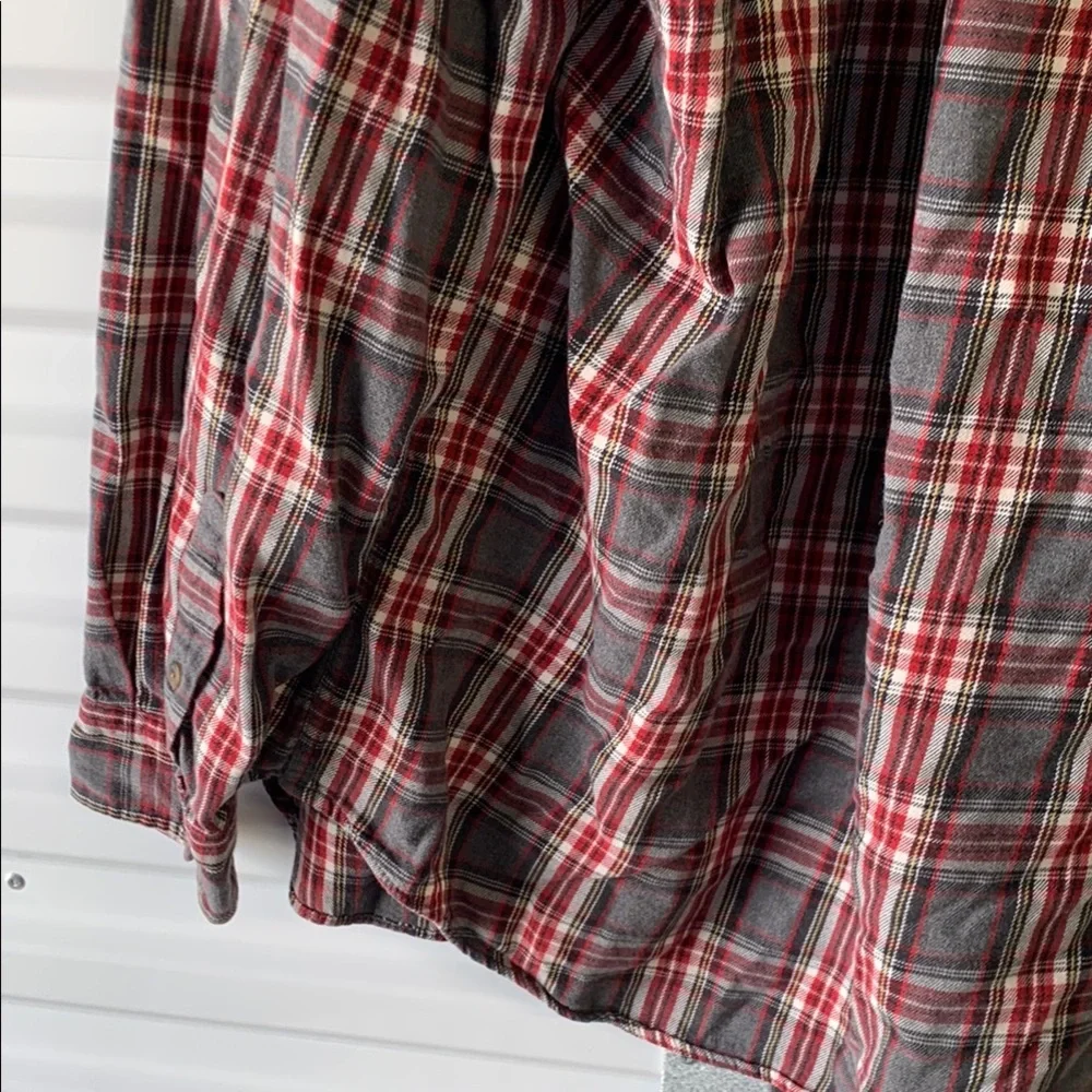 J. Crew Red and Gray Checkered Shirt